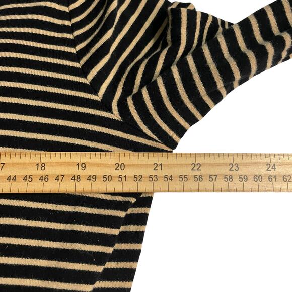 Lauren Ralph Lauren Womens Blouse Size XL Yellow Black Striped 3/4 Sleeve Top - Picture 7 of 8